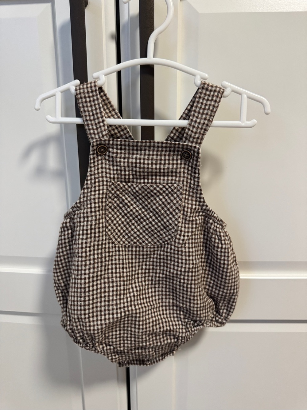 Zara Baby Brown Gingham Bubble Overall
